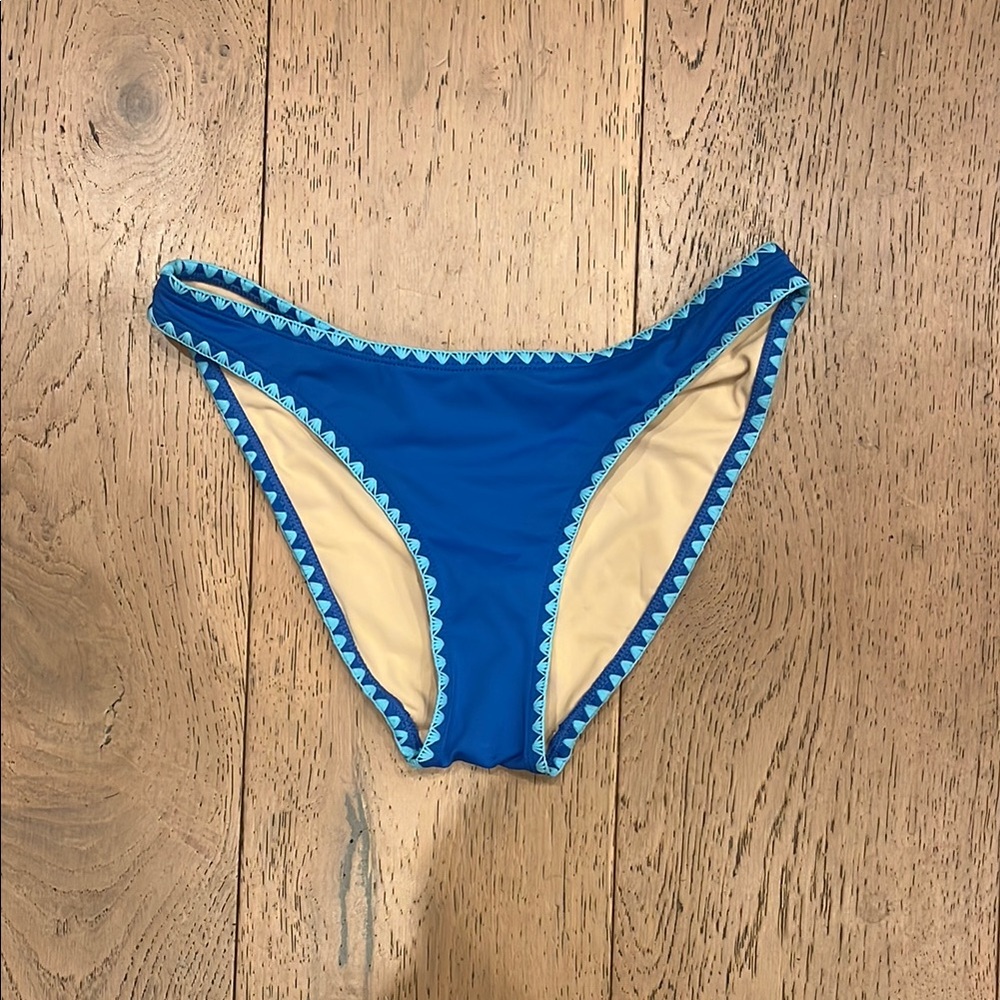 Blue Bikini Bottom with Trim, Never Worn